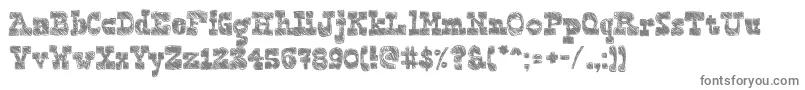 NonCommercialBlockography-fontti – harmaat kirjasimet valkoisella taustalla