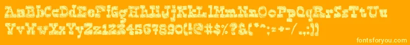 NonCommercialBlockography Font – Yellow Fonts on Orange Background