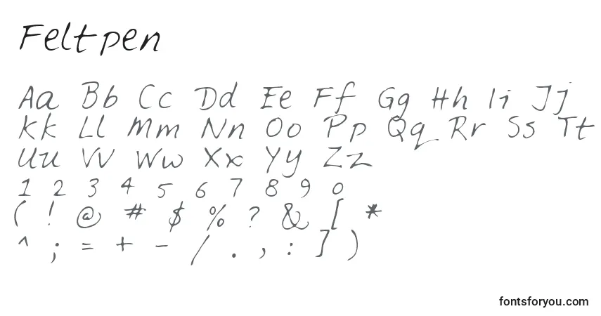 Шрифт Feltpen – алфавит, цифры, специальные символы