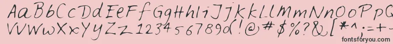 Feltpen-Schriftart – Schwarze Schriften auf rosa Hintergrund
