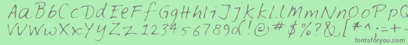 フォントFeltpen – 緑の背景に灰色の文字