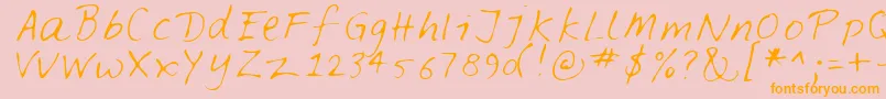 Feltpen Font – Orange Fonts on Pink Background