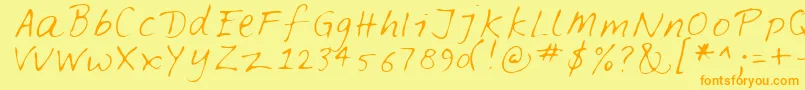 Feltpen Font – Orange Fonts on Yellow Background