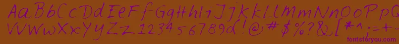 Feltpen Font – Purple Fonts on Brown Background