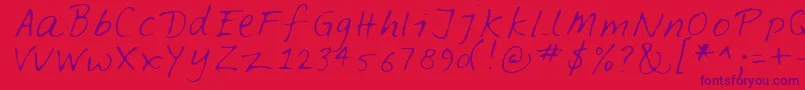 Feltpen Font – Purple Fonts on Red Background