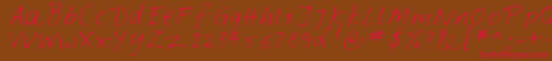 Feltpen Font – Red Fonts on Brown Background