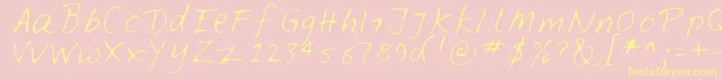 Feltpen Font – Yellow Fonts on Pink Background
