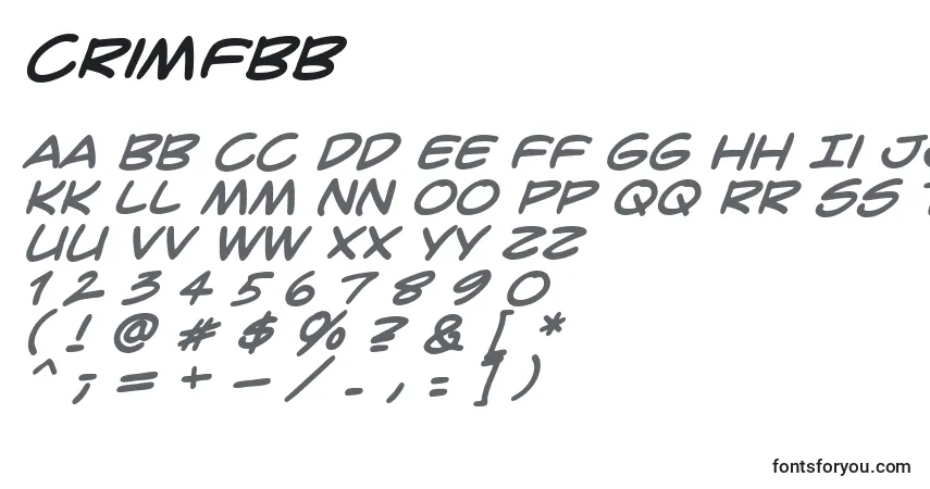 Czcionka Crimfbb – alfabet, cyfry, specjalne znaki