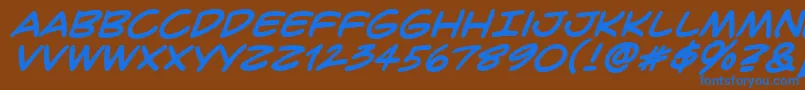 Crimfbb Font – Blue Fonts on Brown Background