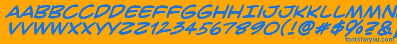 Crimfbb Font – Blue Fonts on Orange Background