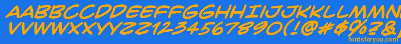 Crimfbb Font – Orange Fonts on Blue Background