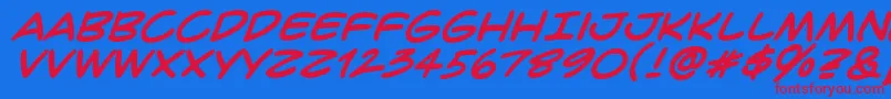 Crimfbb Font – Red Fonts on Blue Background