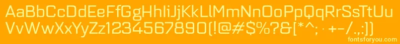 Quarcaextregular-Schriftart – Gelbe Schriften auf orangefarbenem Hintergrund