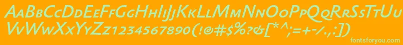 SebastianmediumscItalicフォントについての詳細 フォントSebastianmediumscItalic – オレンジの背景に緑のフォント