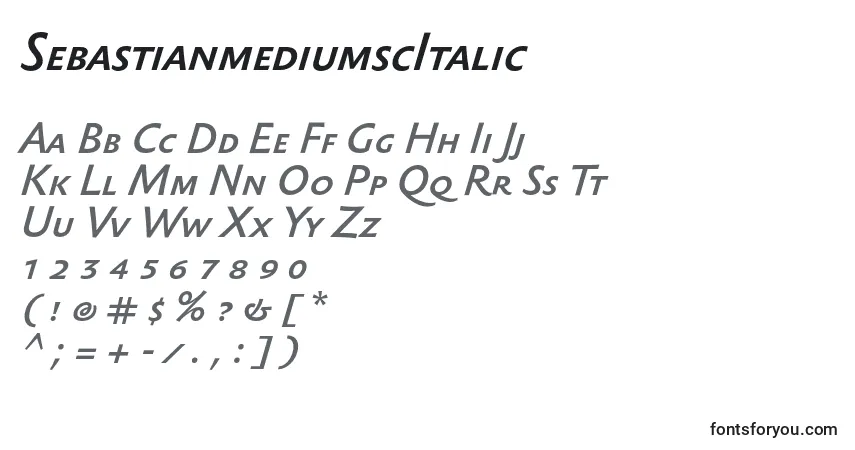 characters of sebastianmediumscitalic font, letter of sebastianmediumscitalic font, alphabet of  sebastianmediumscitalic font