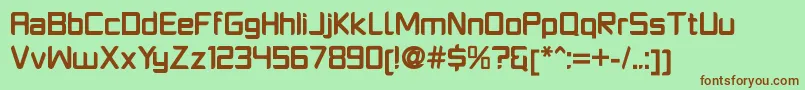 PlatformoneBold-Schriftart – Braune Schriften auf grünem Hintergrund