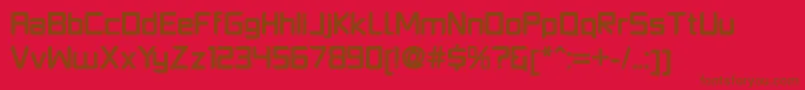 PlatformoneBold-fontti – ruskeat fontit punaisella taustalla