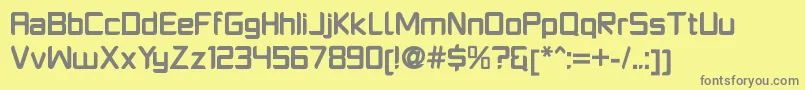 フォントPlatformoneBold – 黄色の背景に灰色の文字