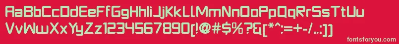 フォントPlatformoneBold – 赤い背景に緑の文字