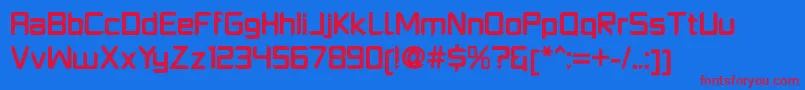 フォントPlatformoneBold – 赤い文字の青い背景