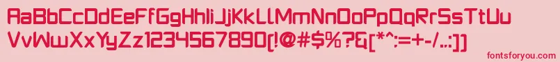 PlatformoneBold-Schriftart – Rote Schriften auf rosa Hintergrund