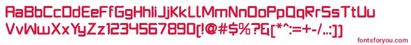 PlatformoneBold-Schriftart – Rote Schriften auf weißem Hintergrund