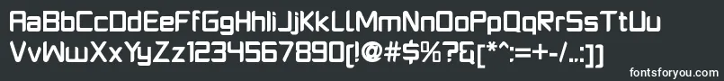 フォントPlatformoneBold – 黒い背景に白い文字