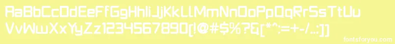 フォントPlatformoneBold – 黄色い背景に白い文字