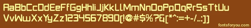 PlatformoneBold Font – Yellow Fonts on Brown Background