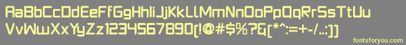 PlatformoneBold-Schriftart – Gelbe Schriften auf grauem Hintergrund