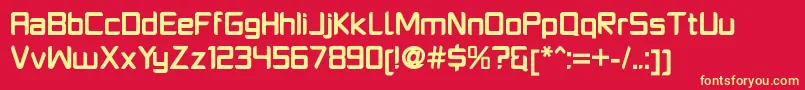 フォントPlatformoneBold – 黄色の文字、赤い背景