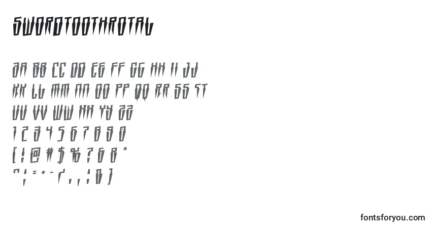 Swordtoothrotal-fontti – aakkoset, numerot, erikoismerkit