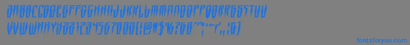 Swordtoothrotal-Schriftart – Blaue Schriften auf grauem Hintergrund