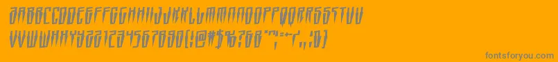 Swordtoothrotal-Schriftart – Graue Schriften auf orangefarbenem Hintergrund