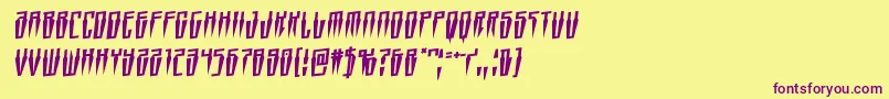 Swordtoothrotal Font – Purple Fonts on Yellow Background