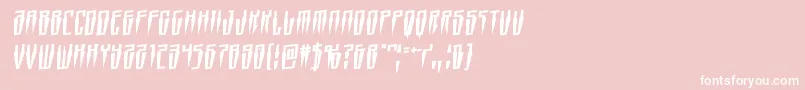 Swordtoothrotal-Schriftart – Weiße Schriften auf rosa Hintergrund