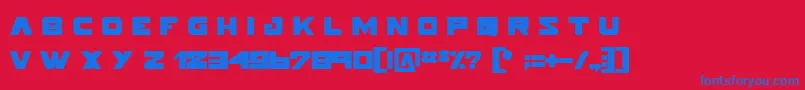Fonte Pokerface – fontes azuis em um fundo vermelho