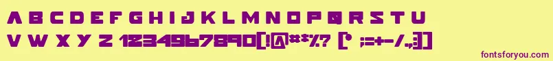 Pokerface Font – Purple Fonts on Yellow Background