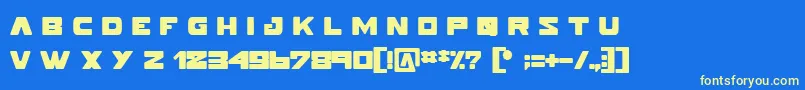 Pokerface Font – Yellow Fonts on Blue Background