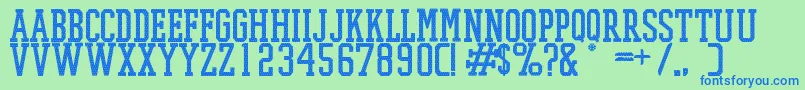 Шрифт PromeshMeshRegular – синие шрифты на зелёном фоне