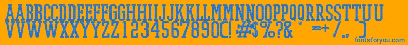 PromeshMeshRegular Font – Blue Fonts on Orange Background