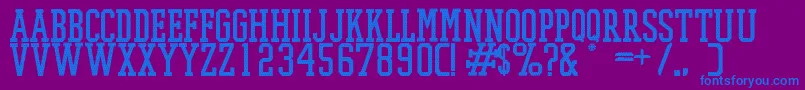 PromeshMeshRegular-Schriftart – Blaue Schriften auf violettem Hintergrund