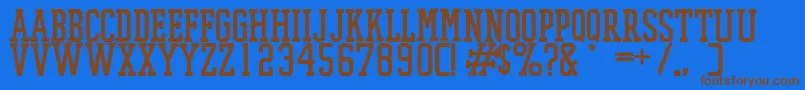 PromeshMeshRegular Font – Brown Fonts on Blue Background