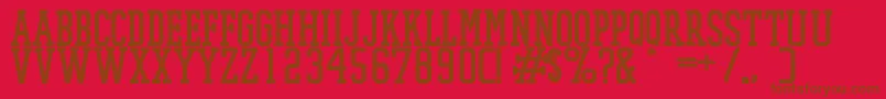 PromeshMeshRegular Font – Brown Fonts on Red Background