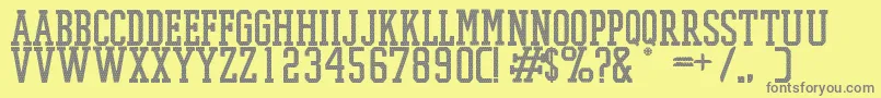 PromeshMeshRegular-fontti – harmaat kirjasimet keltaisella taustalla