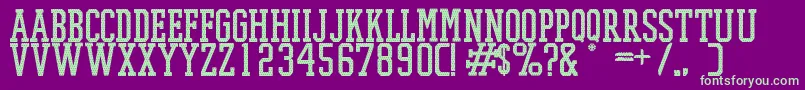 PromeshMeshRegular-fontti – vihreät fontit violetilla taustalla