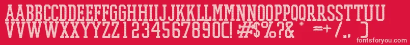 PromeshMeshRegular Font – Pink Fonts on Red Background