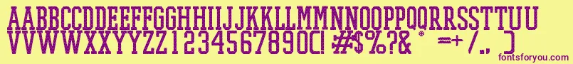 PromeshMeshRegular-Schriftart – Violette Schriften auf gelbem Hintergrund
