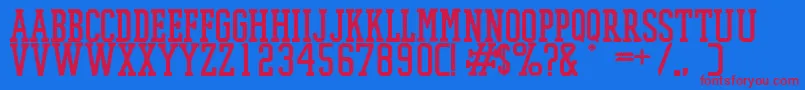 PromeshMeshRegular Font – Red Fonts on Blue Background