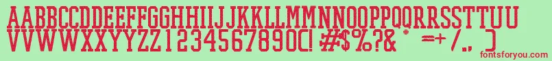 PromeshMeshRegular Font – Red Fonts on Green Background